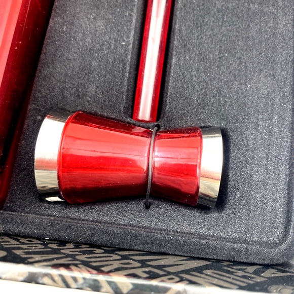 Cocktail Shaker Set D&B Dave and Busters Strainer Jigger Red Boxed Bartender - Picture 4 of 6
